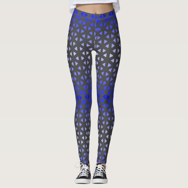 Triangle.Pattern.shade.blue.01 DGrey  BG Leggings (Front)