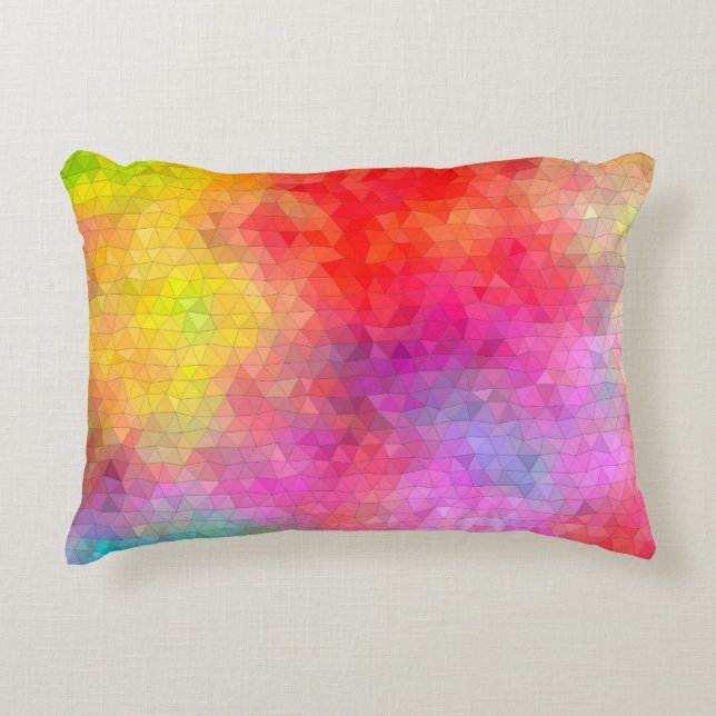 Triangle pattern with color mixing background. abs accent pillow (Front)