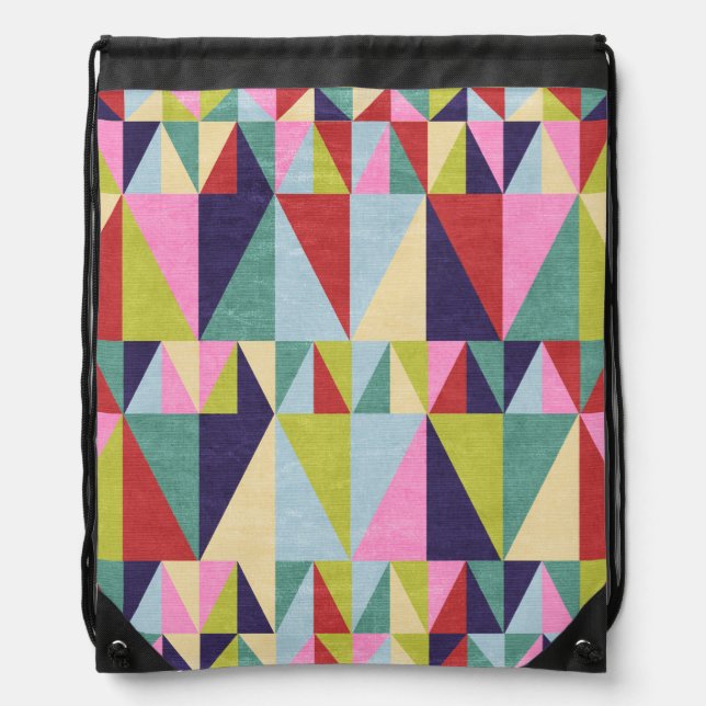 Triangle Pop Art Drawstring Bag (Front)