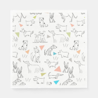 Triangle Pop Doodle Dogs Paper Napkins