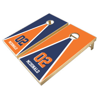 Triangle Red & Blue Design Cornhole Set