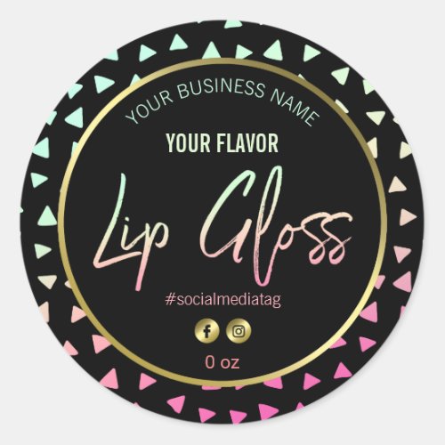 Triangle Retro Pattern Lip Gloss Labels