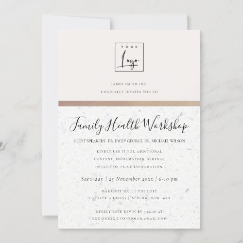 TRIANGLE ROSE GOLD GLITTER SEMINAR WORKSHOP EVENT INVITATION