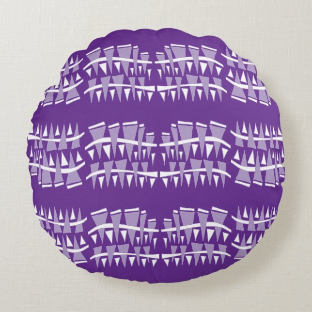 Triangle Rows Dodle44c Round Pillow (Front)