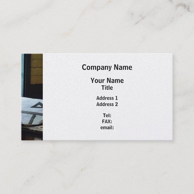 Triangle, Ruler and Compass - Platinum Finish Business Card (Front)