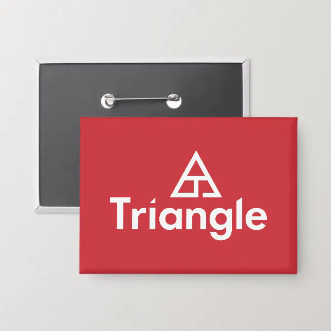 Triangle Stacked Logo Button | Zazzle