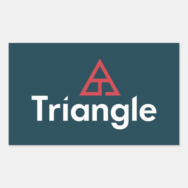 Triangle Stacked Logo Rectangular Sticker (Front)
