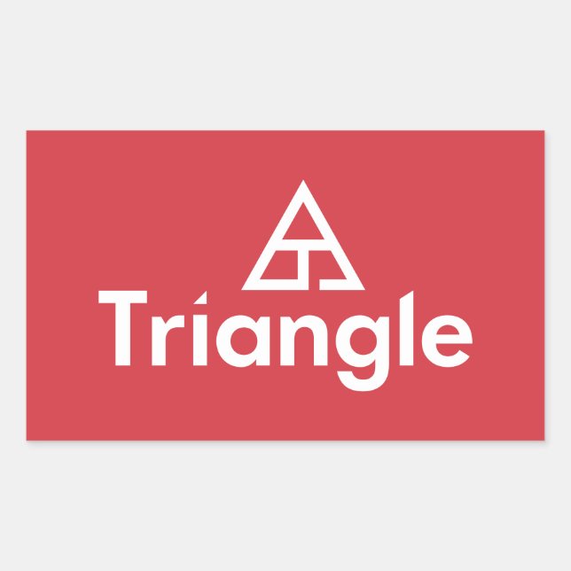 Triangle Stacked Logo Rectangular Sticker (Front)