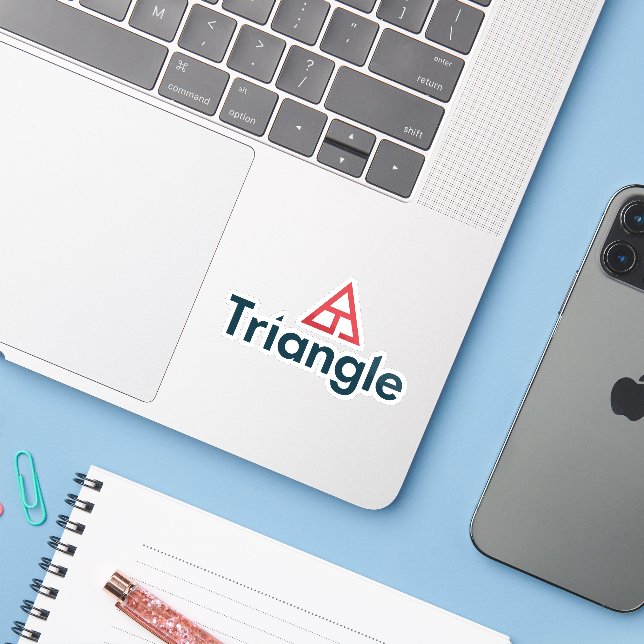 Triangle Stacked Logo Sticker (Laptop w/ iPhone)