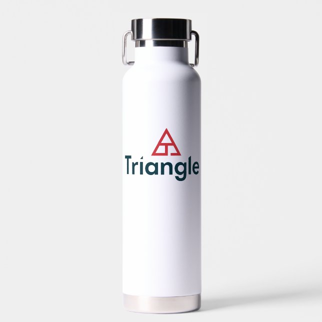 Triangle Stacked Logo Water Bottle (Front)