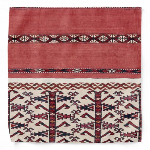 Triangle Stripe Kilim III Red Black White  Bandana