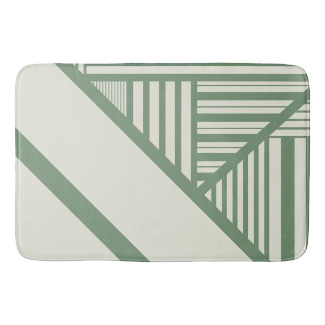 Triangle stripes in Green Bath Mat (Front)
