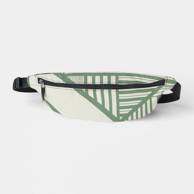 Triangle stripes in Green Fanny Pack (Front)