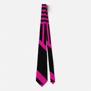 Triangle Stripes in Magenta and Black Neck Tie
