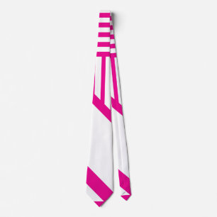 Triangle Stripes in Magenta and White Neck Tie