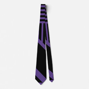 Triangle Stripes in Purple and Black Neck Tie