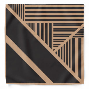 Triangle Stripes in Tan and Black Bandana