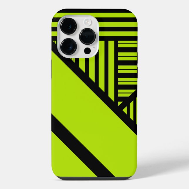 Triangle Stripes - Lime Green Iphone Case (Back)