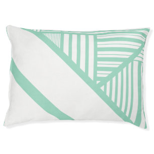 Triangle stripes - Mint Green and White Pet Bed