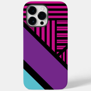 Triangle Stripes - Pink, Purple, Blue and Black Case-Mate iPhone 14 Pro Max Case