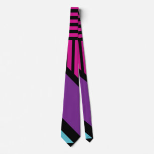 Triangle Stripes - Pink, Purple, Blue and Black Neck Tie
