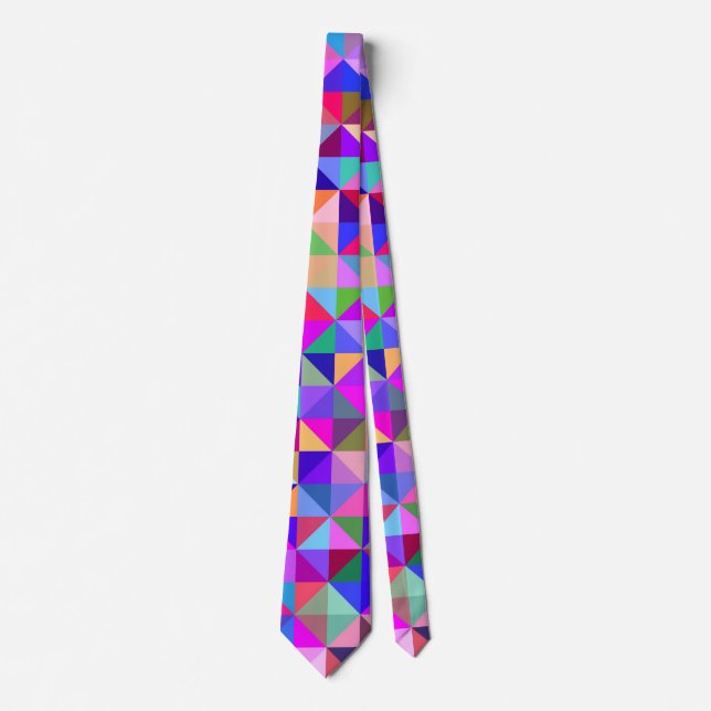 triangle tribute, colorful and fun design neck tie (Front)