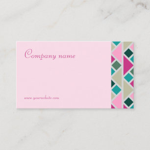 Triangle  turquoise fuchsia pink QR Business Card