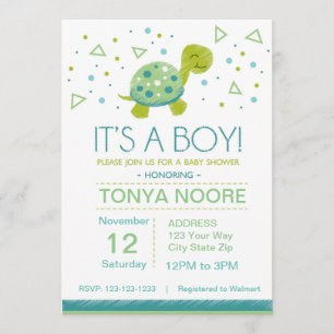 Triangle Turtle Baby Shower Invitation