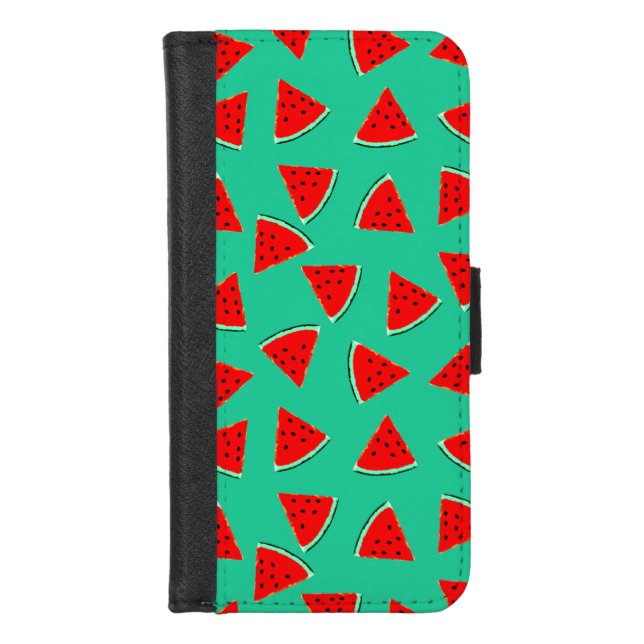 Triangle Watermelon Pattern iPhone Wallet Case (Front)