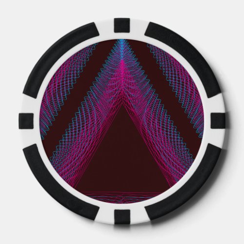 Triangle Wavy Guilloche red Poker Chips