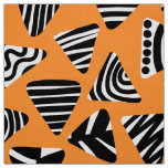 Triangles 240121 - Black and White on Orange Fabric