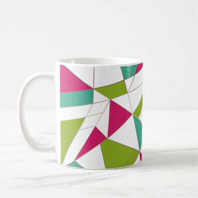 Triangles abstract print geometrical geometry mode coffee mug (Left)