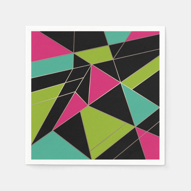 Triangles abstract print geometrical geometry mode napkins (Front)