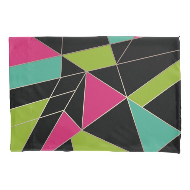 Triangles abstract print geometrical geometry mode pillow case (Front)
