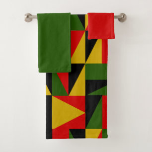 Triangles Black History  Bath Towel Set