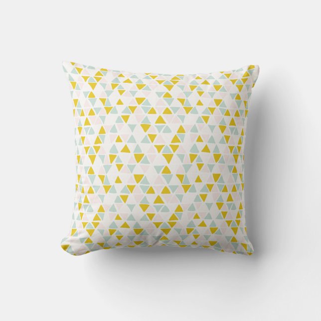 Triangles Custom Color Background Throw Pillow (Front)