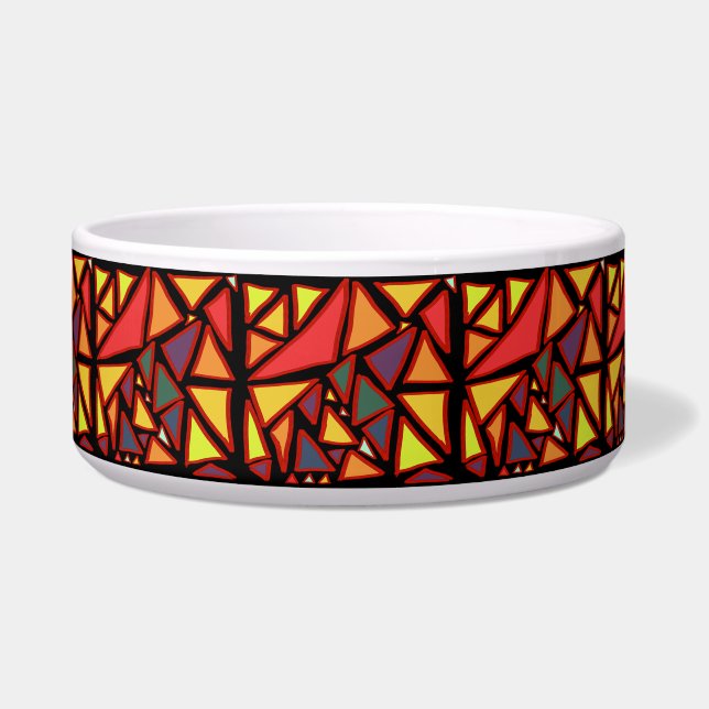 Triangles Geometric Mosaic Multicolor Bowl (Front)