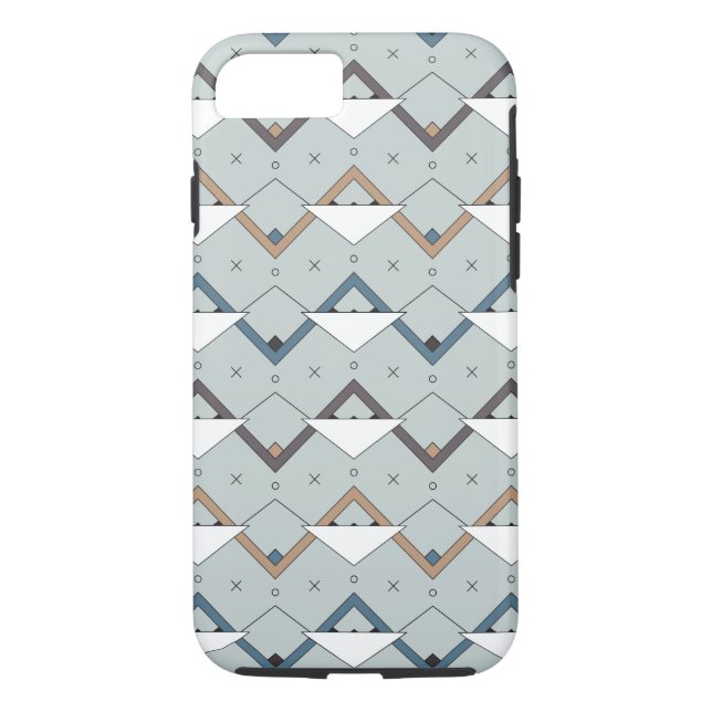 Triangles Geometric Pattern iPhone Case - Blue (Back)