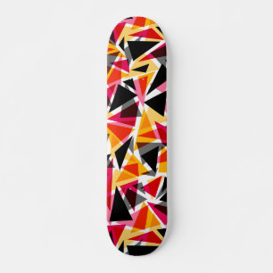 Triangles, Geometric Shapes, Yellow and Red Skateboard