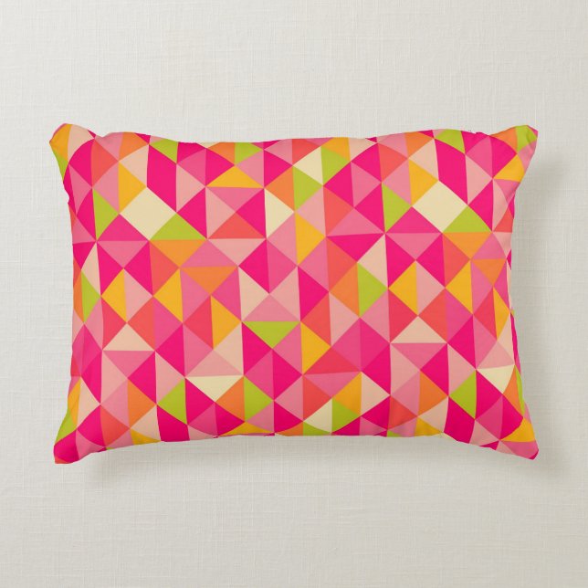 Triangles geometrical pattern accent pillow (Front)