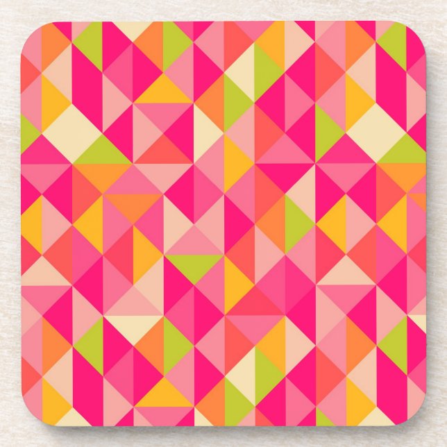 Triangles geometrical pattern coaster (Front)