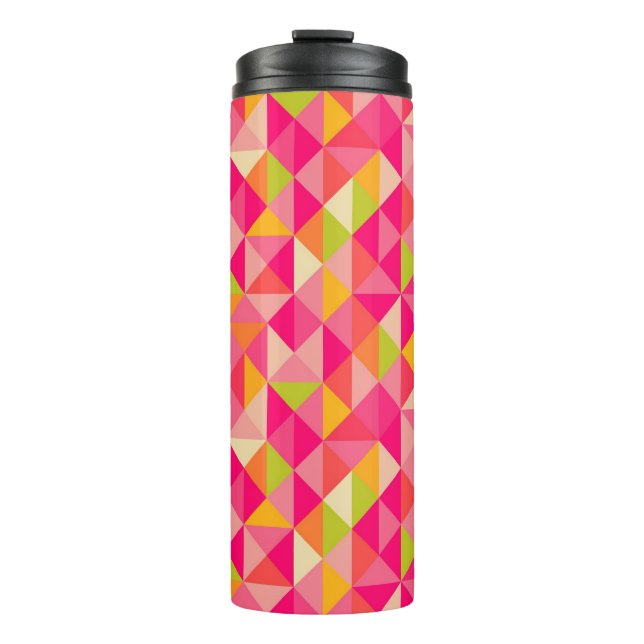 Triangles geometrical pattern thermal tumbler (Front)