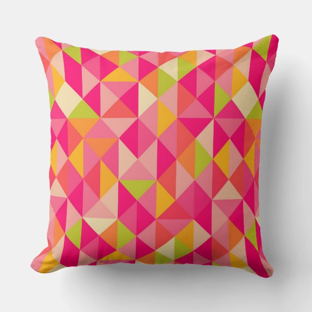 Triangles geometrical pattern throw pillow (Front)