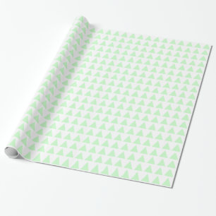 Triangles - Ghost Green on White Wrapping Paper