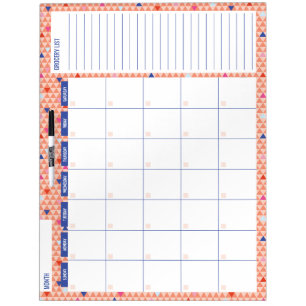 Triangles Home Calendar Planner Dry Erase Board