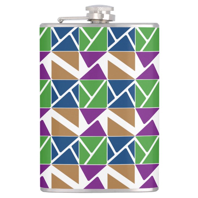 Triangles in Different Angles Graphic Design Flask (Front)