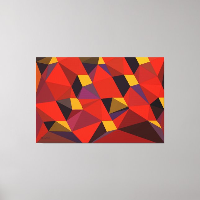 Triangles In The Red Canvas Print (Front)