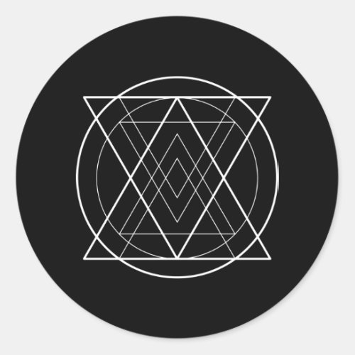 Triangles inside circle sacred geometry classic round sticker