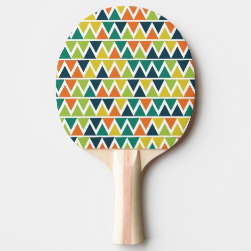 Triangles Lines Orange Yellow Light Green Ping Pong Paddle