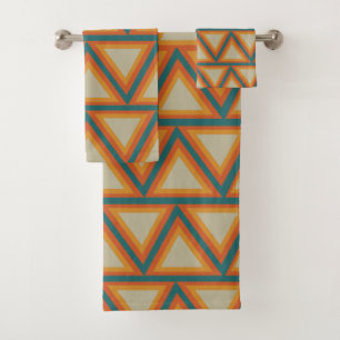 Triangles Modern Geometric Colorful Bath Towel Set
